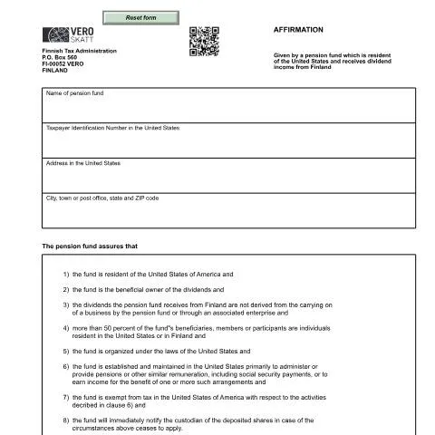 Document preview: Miksi Yhdysvaltalaisen eläkerahaston vahvistus (6160) on tärkeä? — Hallinnolliset asiat (CERFA n°Vero 6160)