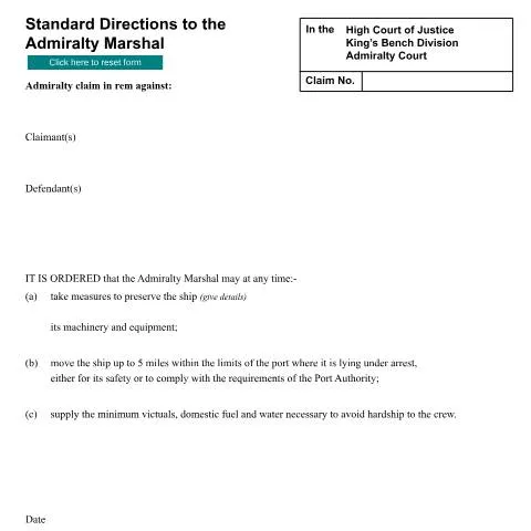 Document preview: The Role of Form ADM10 in Admiralty Proceedings — Legal & justice