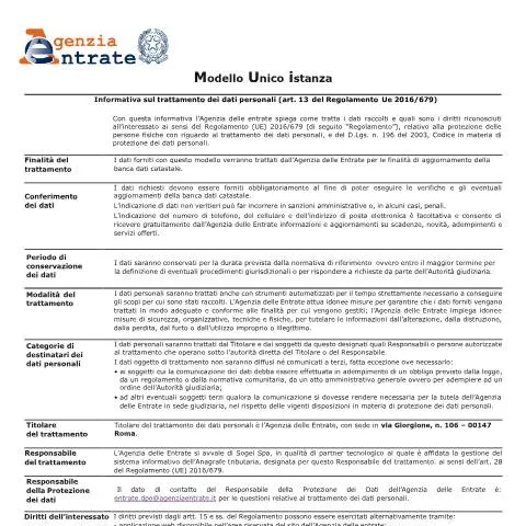 Anteprima documento Modulo di correzione dati catastali per immobili e terreni — Immobili e fondiario