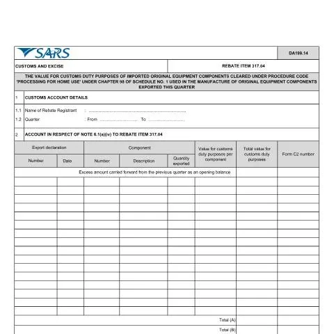 Document preview: Understanding the DA 199 14 Form for Importers — Customs & trade (CERFA n°DA 199 14)