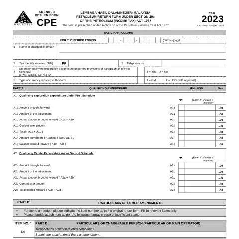 Document preview: Panduan Lengkap Mengisi Borang CPE Pindaan 2023 — Proses pentadbiran
