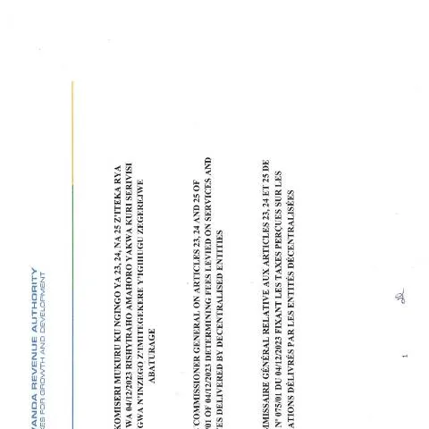 Document preview: Official Rwanda Ruling on Fees for Decentralized Entities - May 2025 — Taxes (CERFA n°CG_Ruling_on_fees_Decentralized_Entities_May_2025)