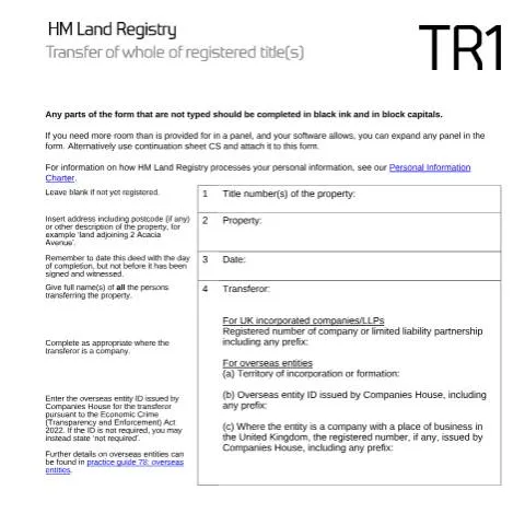 Document preview: Understanding the TR1 Form: Your Complete Property Transfer Guide — Property & real estate