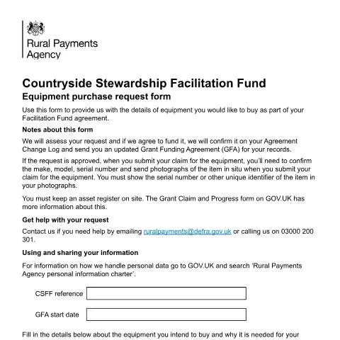 Document preview: Essential Steps for Completing the Equipment Purchase Form — Government & admin
