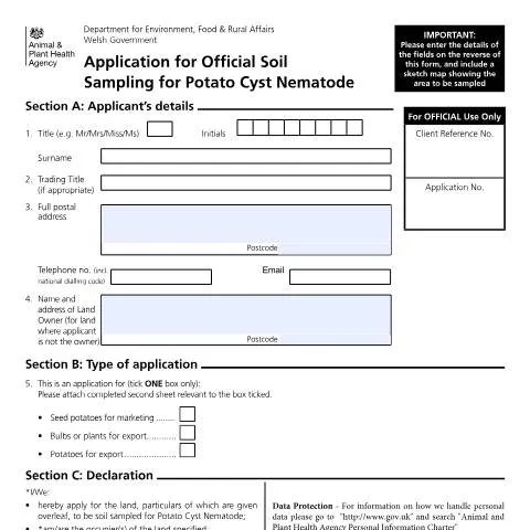 Document preview: Essential Guide to Potato Cyst Nematode Soil Sampling — Government & admin