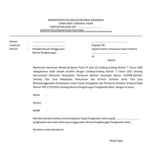 Document preview: Mengapa SPNPN Adalah Kunci Kepatuhan Pajak Anda — Pajak & perpajakan (CERFA n°ID-DJP-Penggunaan-Norma-Penghitungan)