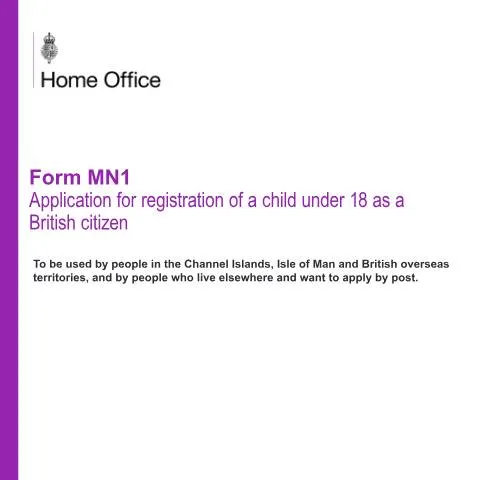 Document preview: How to Register Your Child as a British Citizen Using Form MN1 — Civil status & identity