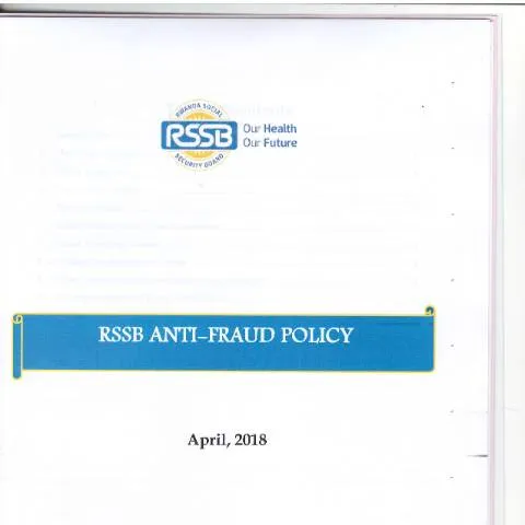 Document preview: Comprehensive Guide to the RSSB Anti-Fraud Policy — Government & admin (CERFA n°rssb_anti_fraud_policy_april_2018pdf)