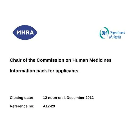 Document preview: Lead the Charge in Human Medicines Safety and Policy — Government & admin