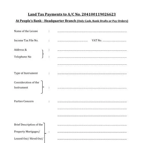 Document preview: Understanding the Land Tax Application Process in Sri Lanka — Government & admin