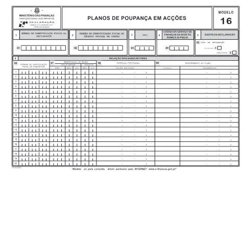 Pré-visualização do documento Entenda o Modelo 16 para Planos de Poupança em Ações — Impostos (CERFA n°Modelo 16)
