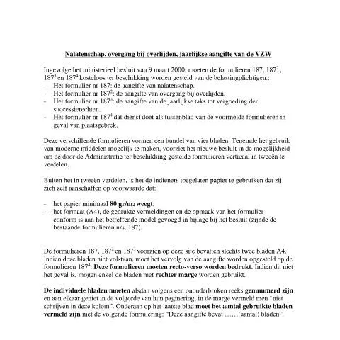 Aperçu du document Formulaire de déclaration de succession à Bruxelles — État civil & identité (CERFA n°2k_0000187l_bru_nl_2026_brussels_gewest_overlijdens_vanaf_20251231_0)