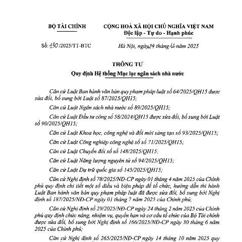 Document preview: Tìm hiểu Thông tư số 130/2025/TT-BTC của Bộ Tài chính — Thuế & tài chính (CERFA n°130/2025/TT-BTC)