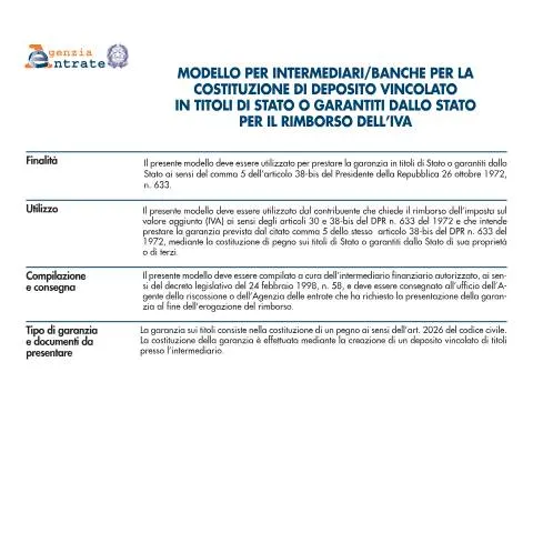 Anteprima documento Modulo di garanzia IVA in titoli di Stato o garantiti dallo Stato — Tasse e fisco