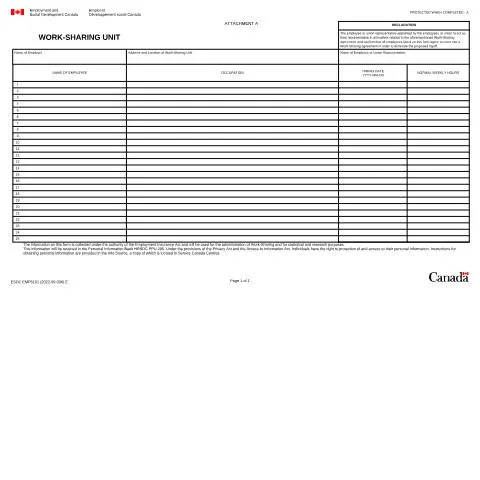 Document preview: Understanding the Work-Sharing Unit Attachment EMP5101 — Work & employment (CERFA n°EMP5101)