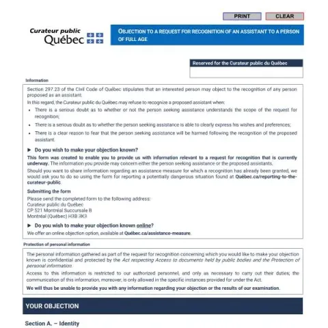 Document preview: Understanding How to Object to Assistance Recognition in Quebec — Legal & justice (MAST-OPP (12-2021))