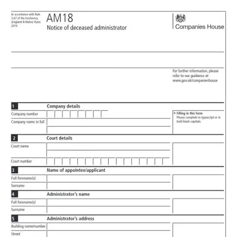 Document preview: Understanding the AM18 Document for Company Administrators — Government & admin (AM18)