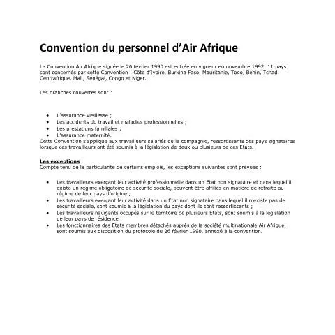 Aperçu du document La Convention du Personnel d’Air Afrique et ses enjeux sociaux — Démarches administratives