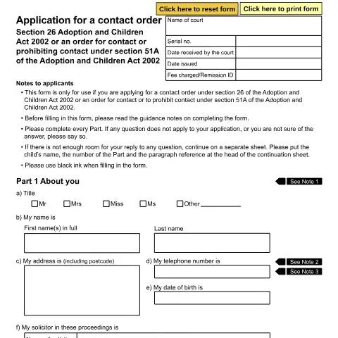 Document preview: Understanding the Contact Order Application in the UK — Family