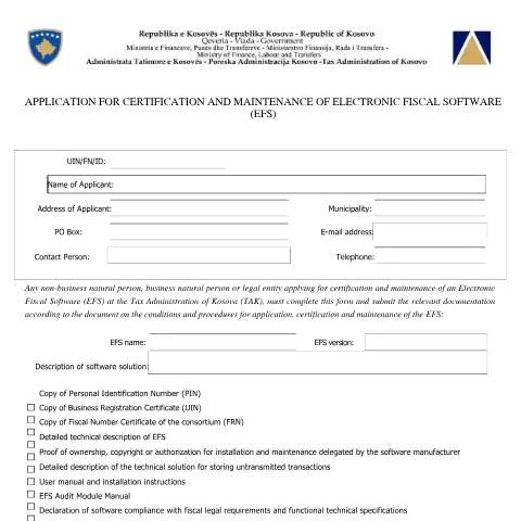 Document preview: Certifikimi i Softuerit Fiskal Elektronik në Kosovë — Tatime & fiskalitet