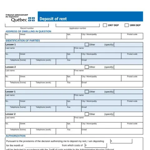 Document preview: Understanding the Rent Deposit Form (TAL-003A-E) in Canada — Housing (TAL-003A-E)