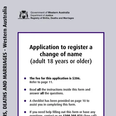 Document preview: Guide to Name Change Application for Adults in Western Australia — Civil status & identity (BDM400-C)