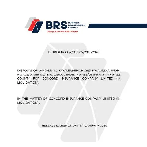 Document preview: Understanding the Tender Process for Land Disposal in Kenya — Government & admin (CERFA n°TENDER-DOCUMENT-DISPOSAL-OF-LANDSHIMONIDIANI-AND-FUNZI-ISLAND1)