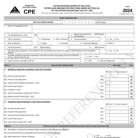 Document preview: Peranan Utama Borang Pembetulan CPE 2024 dalam Cukai Petroleum — Cukai & percukaian