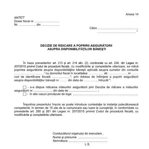 Document preview: Importanța Deciziei OPANAF 63/2017 în Gestionarea Obligațiilor Fiscale — Impozite & fiscalitate (CERFA n°A14_OPANAF_63_2017)