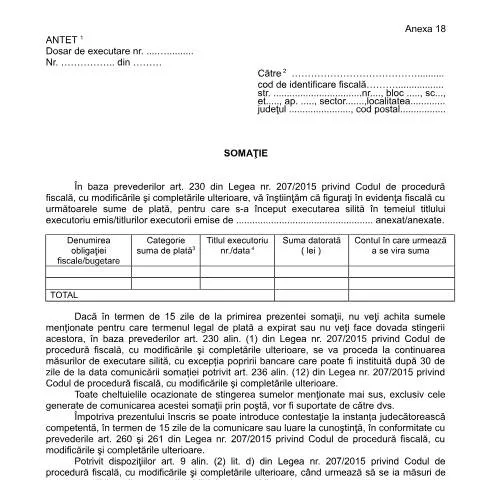 Document preview: Ghid complet pentru Somația OPANAF 63/2017 — Formalități administrative (CERFA n°A18_OPANAF_63_2017)