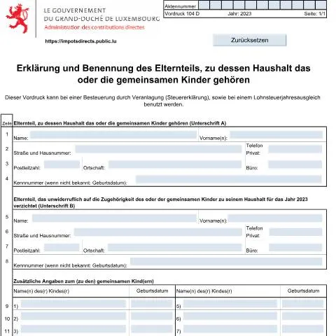 Aperçu du document Comprendre la déclaration 104 D pour les parents au Luxembourg — État civil & identité (CERFA n°104 D)