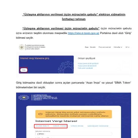 Document preview: Üzləşmə Aktlarının Verilməsi Üçün Müraciət Proseduru — Vergilər & maliyyə