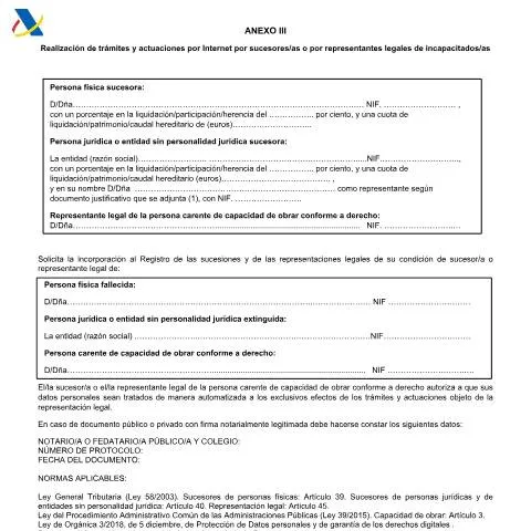 Vista previa del documento Gestiones por Internet para Sucesores y Representantes Legales — Trámites administrativos