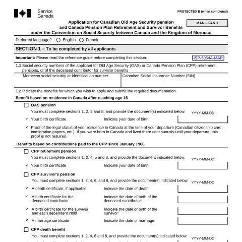 Document preview: Your Essential Guide to ISP5054-MAR Benefits in Canada — Retirement & pension (CERFA n°ISP5054-MAR)
