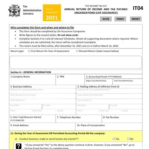 Document preview: Understanding the IT04 2021 012022 Form for Life Assurance Companies — Taxes (CERFA n°IT04_+2021_012022)