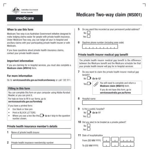 Document preview: Your Guide to the Medicare Two-way Claim Process — Health (CERFA n°MS001)