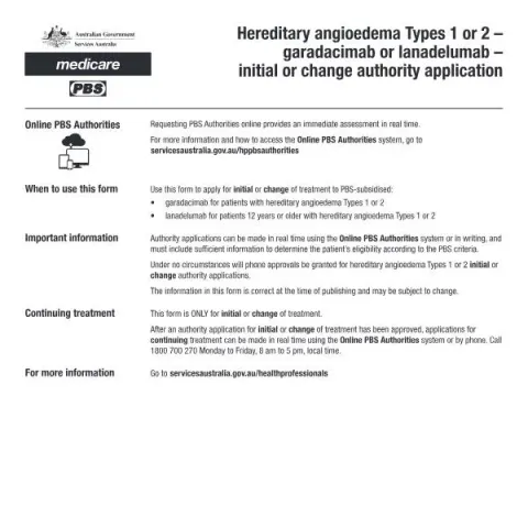 Document preview: Understanding the PB325 Form for Hereditary Angioedema — Health (CERFA n°PB325)