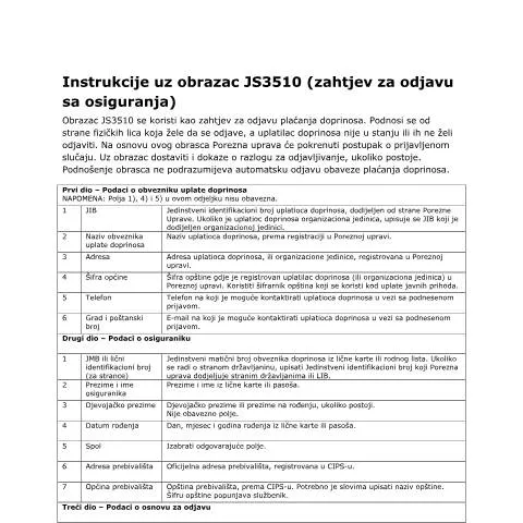Document preview: Obrazac JS3510: Ključni koraci za odjavu sa osiguranja — Administrativne procedure (CERFA n°I3)
