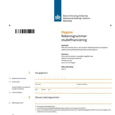 Documentvoorvertoning: Belang van het Rekeningnummer voor Studiefinanciering — Onderwijs & opleiding