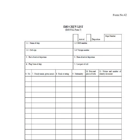 Document preview: Understanding the Importance of the IMO Crew List in Maritime — Government & admin (CERFA n°Forms42IMOCrewList)