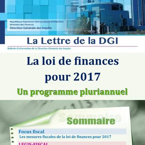 Aperçu du document La LDGI_Lf2017 : Un outil essentiel pour les contribuables algériens — Démarches administratives (CERFA n°LDGILf2017)