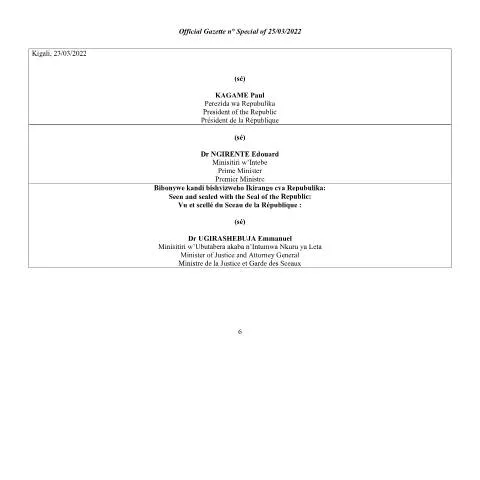 Document preview: Navigating Rwandan Nationality: Insights from Ministerial Order No — Immigration & visas (CERFA n°ministerial_order_relating_to_rwandan_nationality1)