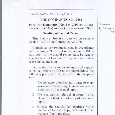 Document preview: Essential Insights into Companies GN 2312 of 2009 — Government & admin (Companies-GN-2312-of-2009)