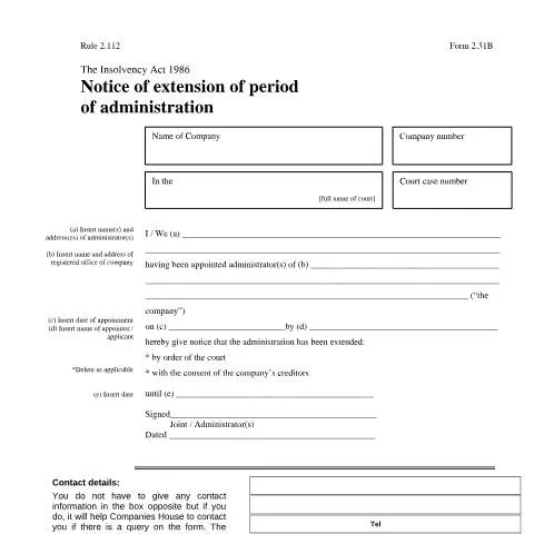 Document preview: Understanding the Notice of Extension of Administration Period — Government & admin