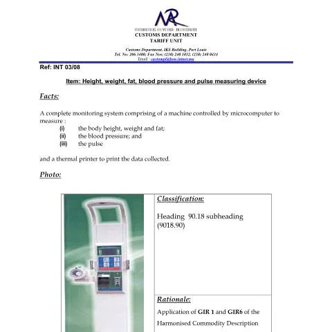 Document preview: Understanding the Classification of Measuring Devices in Healthcare — Government & admin (MeasuringDevice)