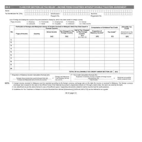 Document preview: Memahami Borang HK-9 untuk Pemulangan Cukai — Proses pentadbiran