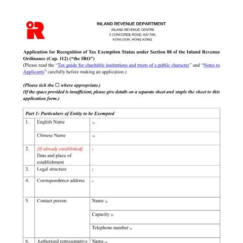 Document preview: Navigating the Tax Exemption Application Process in Hong Kong — Taxes (CERFA n°C.D.22)