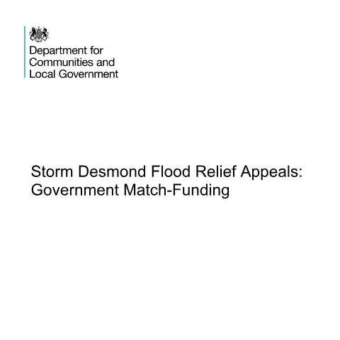 Document preview: Government Support for Storm Desmond Flood Relief Initiatives — Benefits & social aid