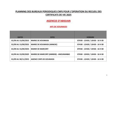 Aperçu du document Importance du certificat de vie pour les assurés en Côte d'Ivoire — Démarches administratives