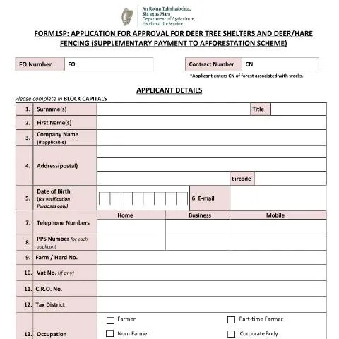 Document preview: Comprehensive Overview of the Deer Tree Shelter Scheme FORM1 — Government & admin (CERFA n°FORM1)